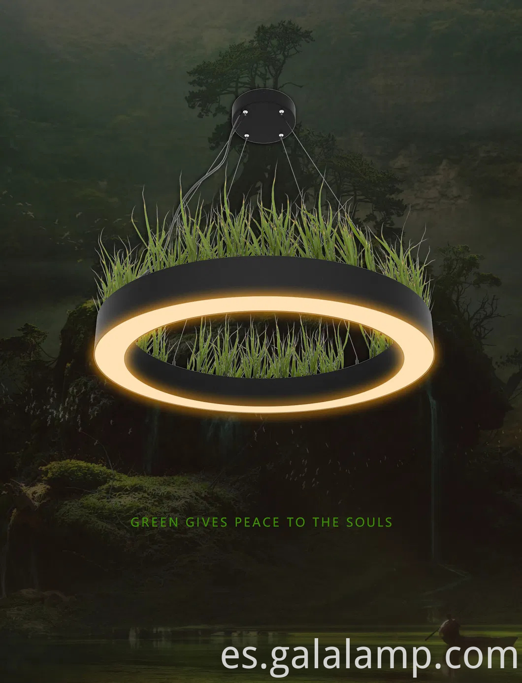 Luz colgante de anillo LED moderno elegante para oficinas elegantes